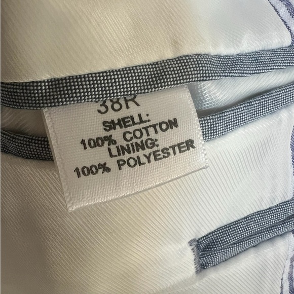 Saddlebred men’s sport coat size 38 regular 100% cotton blue white newer prep - Picture 8 of 13